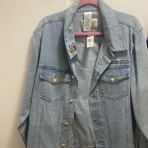 Disney Light Blue Jean Jacket with Embroidered Details